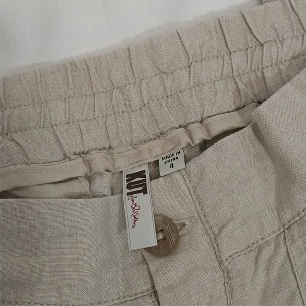 Kut from the Kloth beige cream linen pants 4 S - Picture 3 of 4